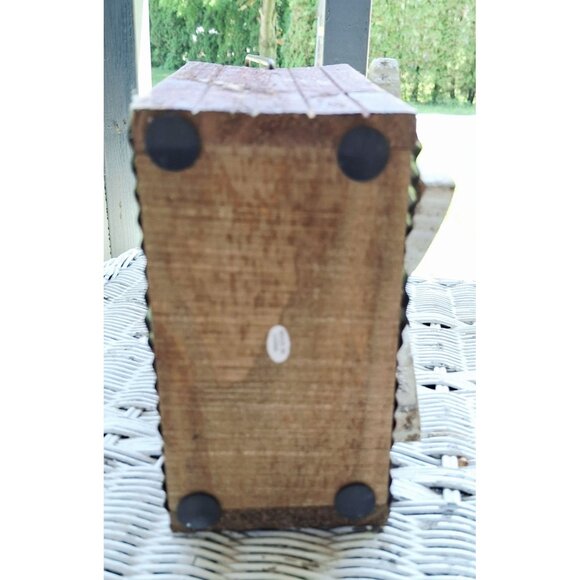 Rustic Metal & Wood Star-Themed Rectangular Bucket With Handle Artsy America - Picture 6 of 7